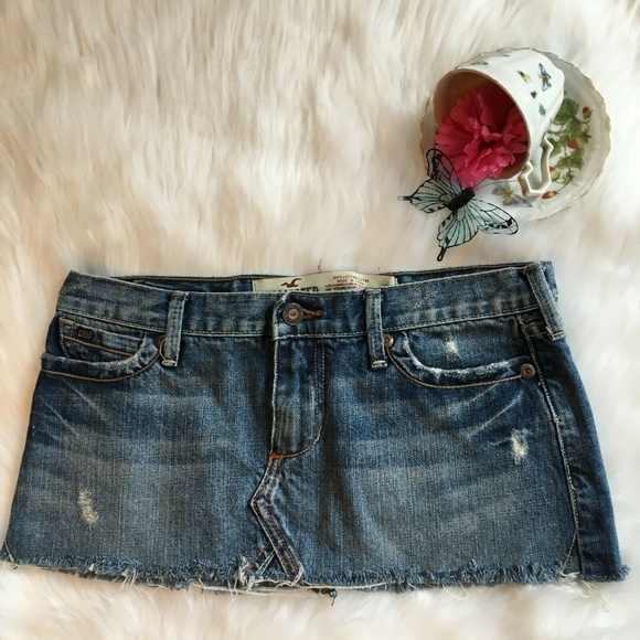 Hollister Dresses & Skirts - Hollister Distressed Frayed Hem Jeans Mini Skirt 1